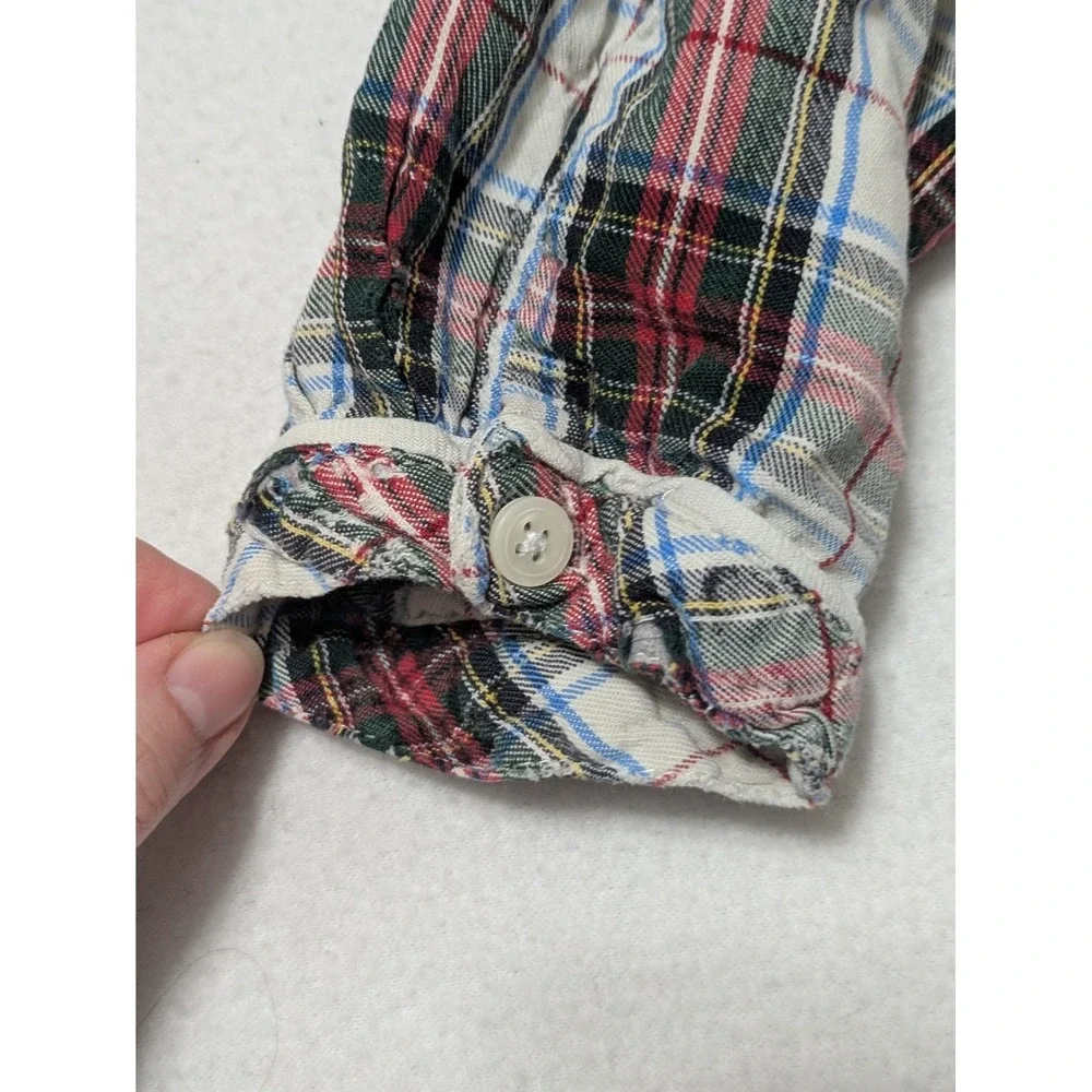 LL Bean Nightgown Size XL Long Pintuck Red Plaid Tartan Flannel PJs Xmas Vtg 80s